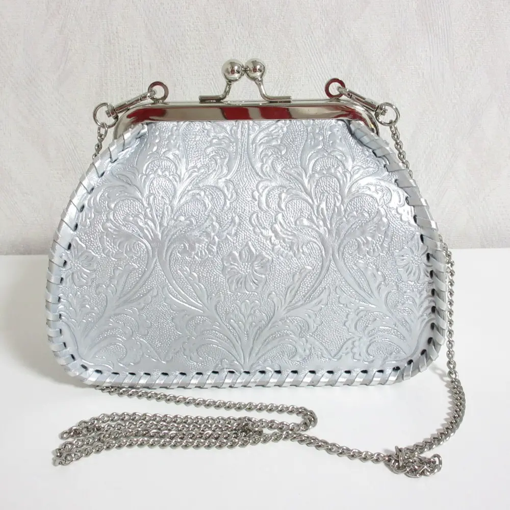 24SS CARVING TRIBES カービングトライブス Metal clasp bag がま口 チェーンショルダーバッグ 0424182628 シルバー