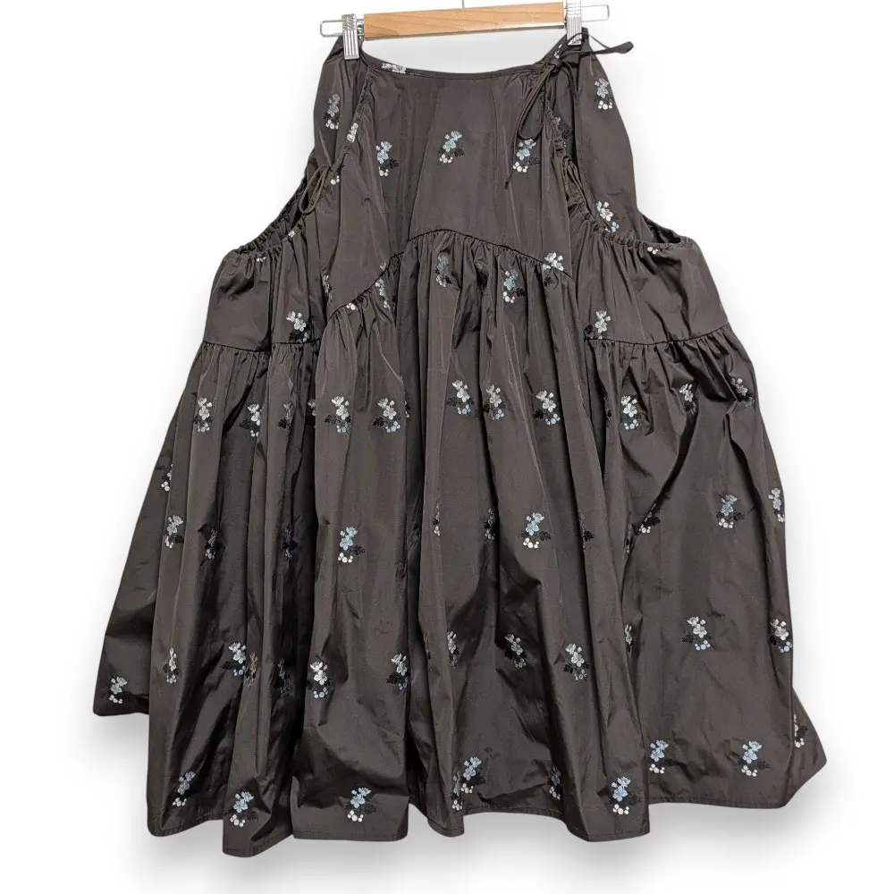 CECILIE BAHNSEN セシリーバンセン Lilly エンブロイダリー ギャザースカート AW20-0041 UK6 US2 ブラウン