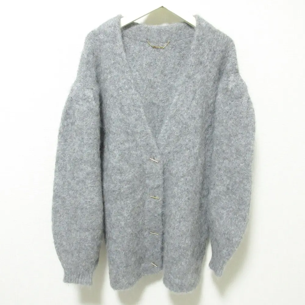 23AW CELFORD セルフォード ヘアリーミディ丈カーディガン アルパカ Vネック ニット CWNT234031 F グレー