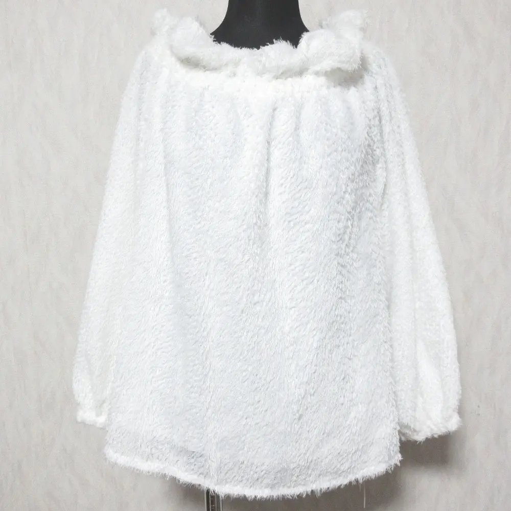 24AW CELFORD セルフォード カットジャガードパフネックブラウス 2WAY プルオーバー CWFB245018 F ホワイト