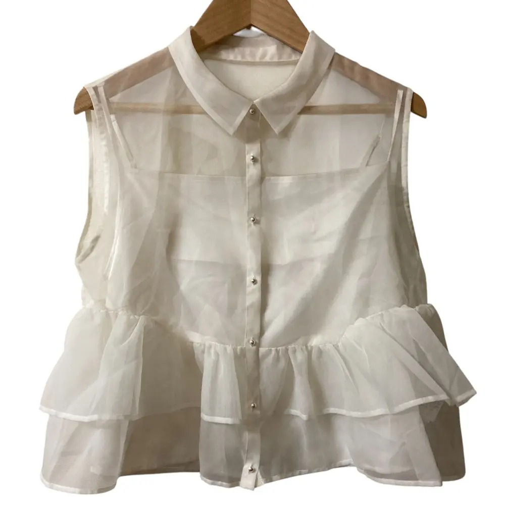 24AW CELFORD セルフォード シアーペプラムブラウス ノースリーブ シャツ CWFB244012 36 ホワイト