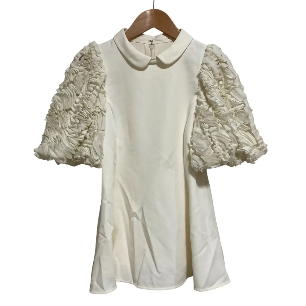 25SS CELFORD セルフォード 襟付きデザインブラウス 五分袖 プルオーバー CWFB251024 36 アイボリー