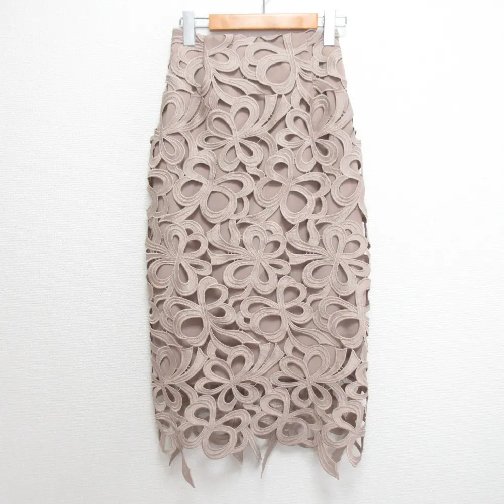 21AW CELFORD セルフォード リボンレースタイトスカート CWFS214050 サイズ36 ベージュ 