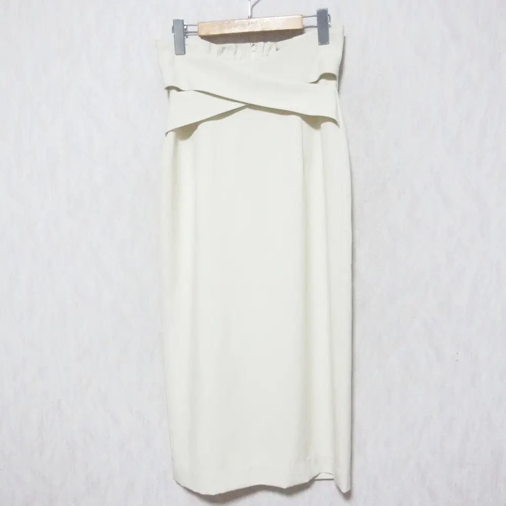 25SS CELFORD セルフォード ウエストクロスデザインタイトスカート CWFS25107 サイズ38 アイボリー