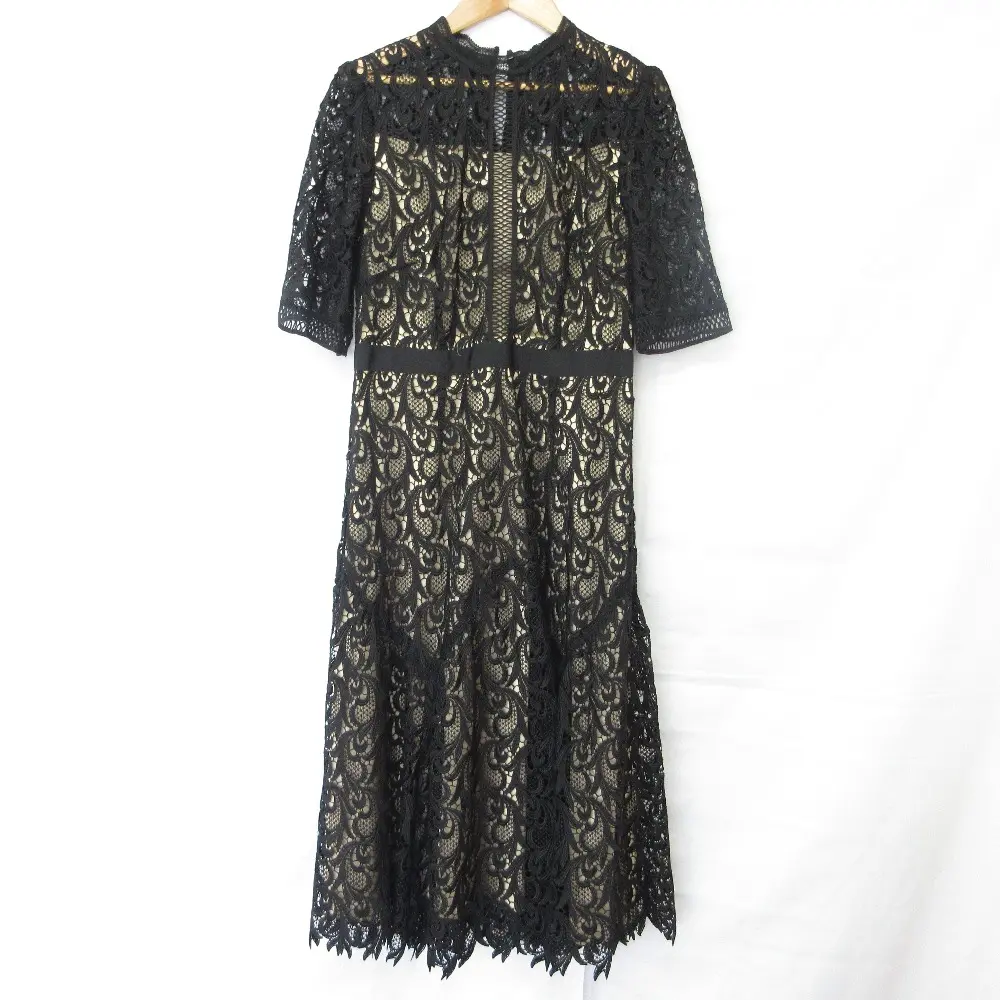 CELFORD セルフォード リーフレース ワンピース サイズ38 ブラック