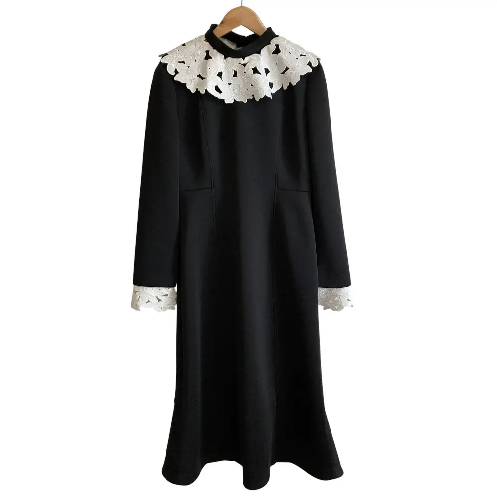 22AW CELFORD セルドフォード レース衿マーメイドワンピース CWCO225026 36 ブラック