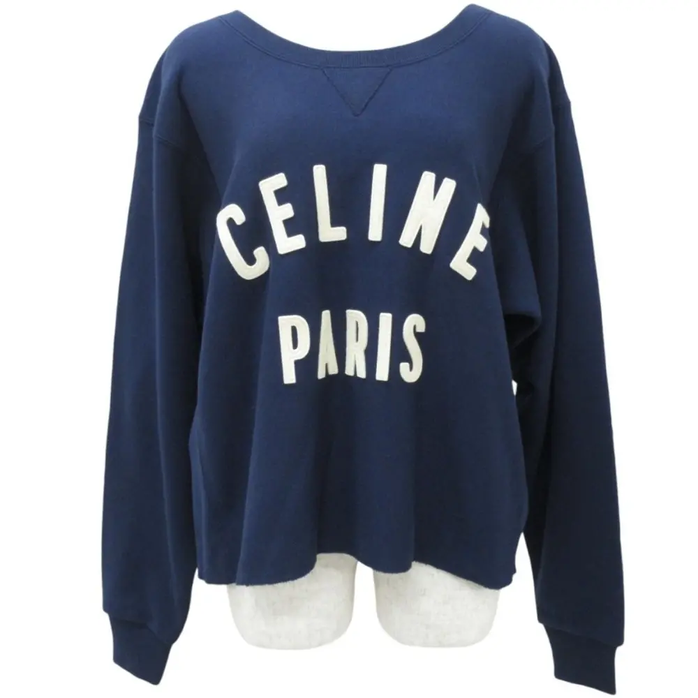 24-25AW CELINE by Hedi Slimane セリーヌbyエディスリマン ルーズ スウェットシャツ 2Y43E649W.07YC サイズS ネイビー