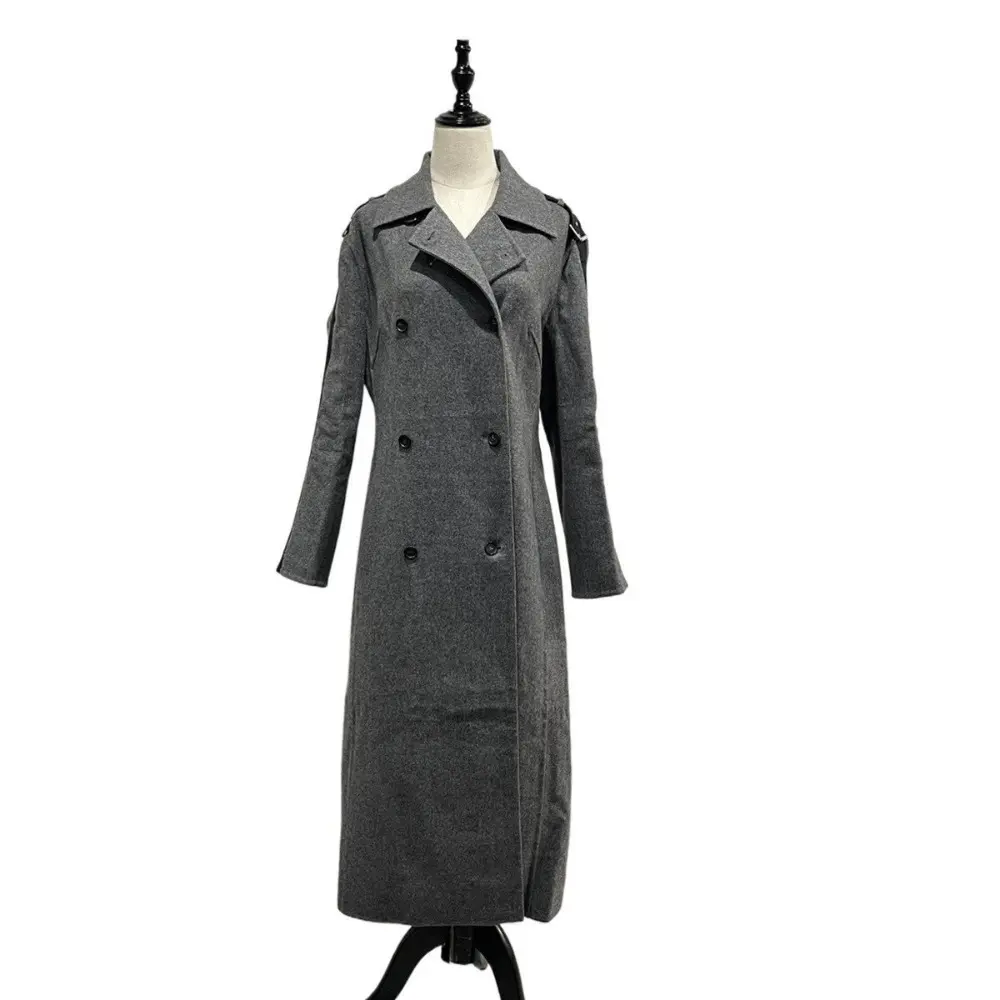 CELINE セリーヌ ベルトデザイン カシミアブレンド メルトン トレンチコート 42 グレー