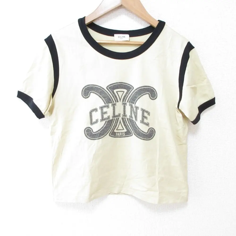 美品 CELINE セリーヌ ロゴプリント ラビリンス 半袖Tシャツ Mサイズ