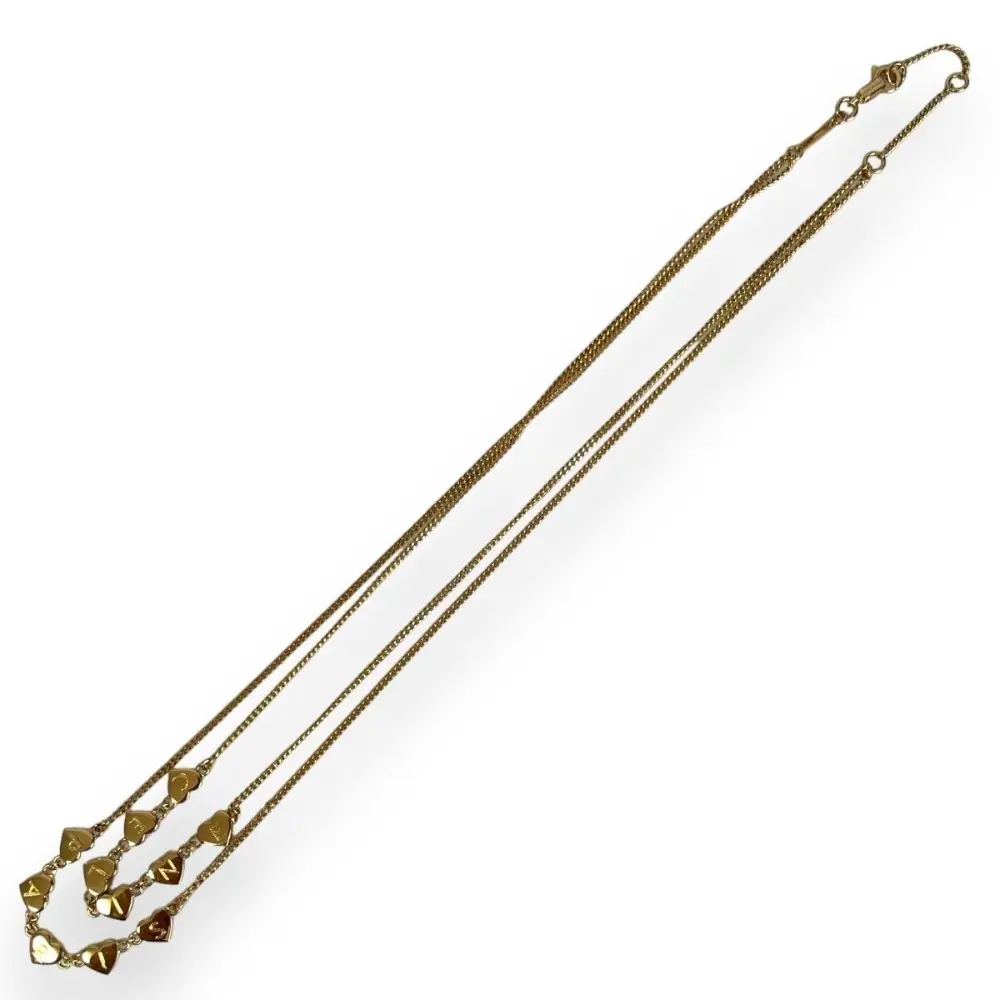 24SS CELINE セリーヌ ハートロゴ ダブルネックレス ゴールド