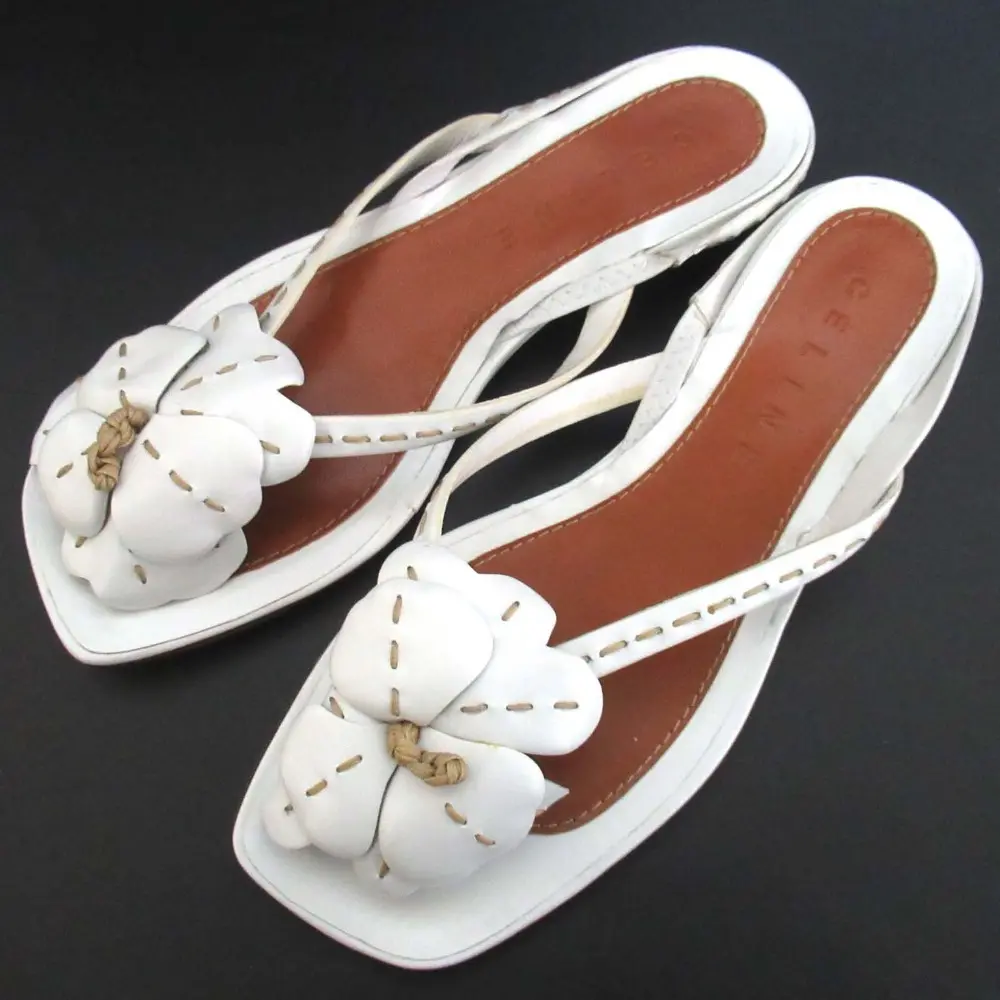 CELINE セリーヌ フィービー期 レザー ジュート ウェッジソール