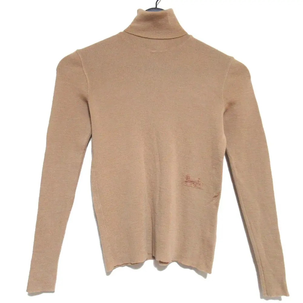 CELINE セリーヌ ヴィンテージ  サルキー 馬車 刺繍 ロングスリーブ 長袖 タートルネック ニット セーター 38 ベージュ