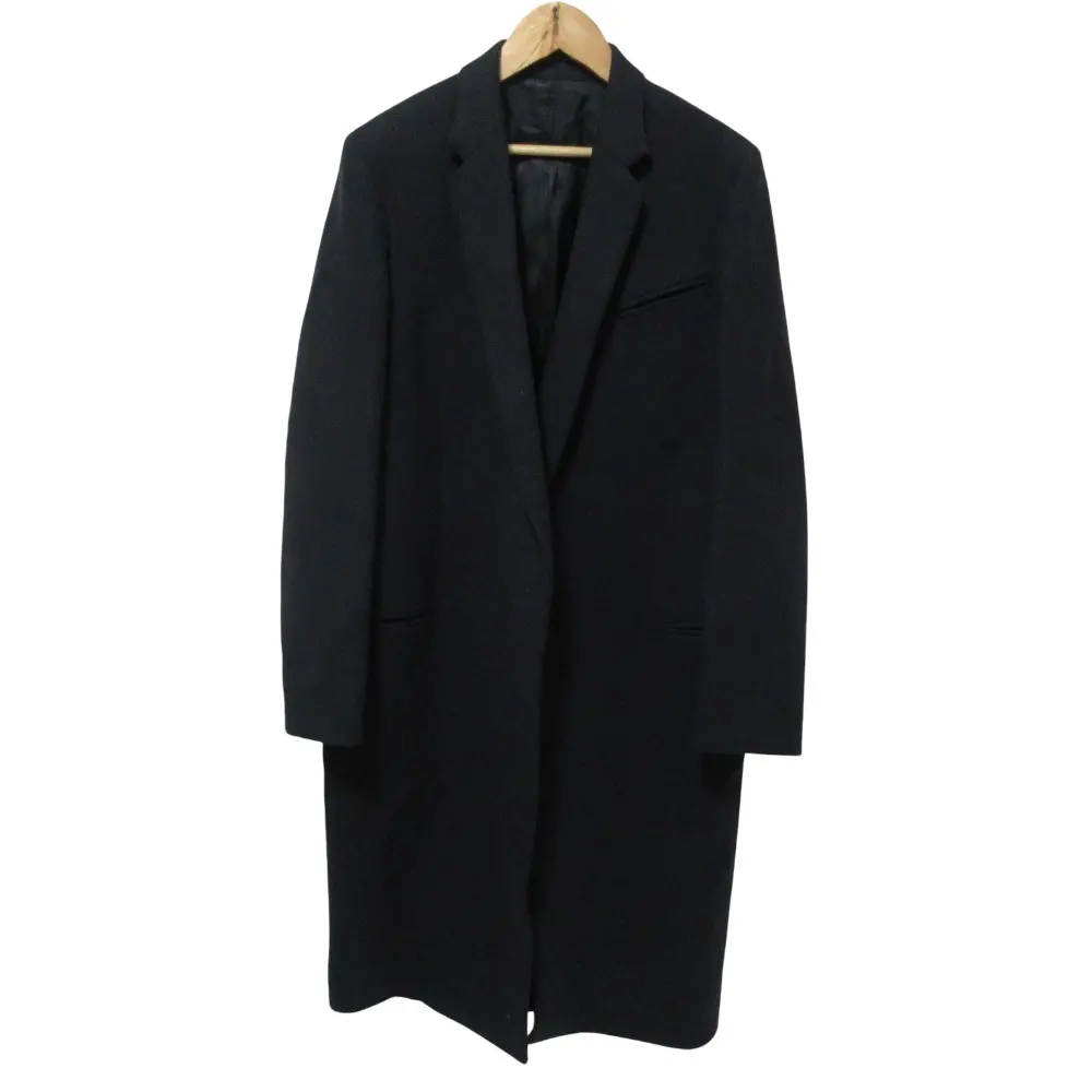 CELINE セリーヌ フィービー期 ウール フロントオープン クロンビーコート 36 ブラック