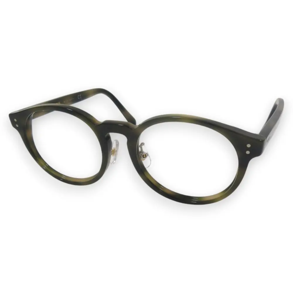 CELINE セリーヌ べっ甲柄 ラウンド メガネフレーム アイウェア 眼鏡 CL50031J 51□20 150 カーキ グリーン系