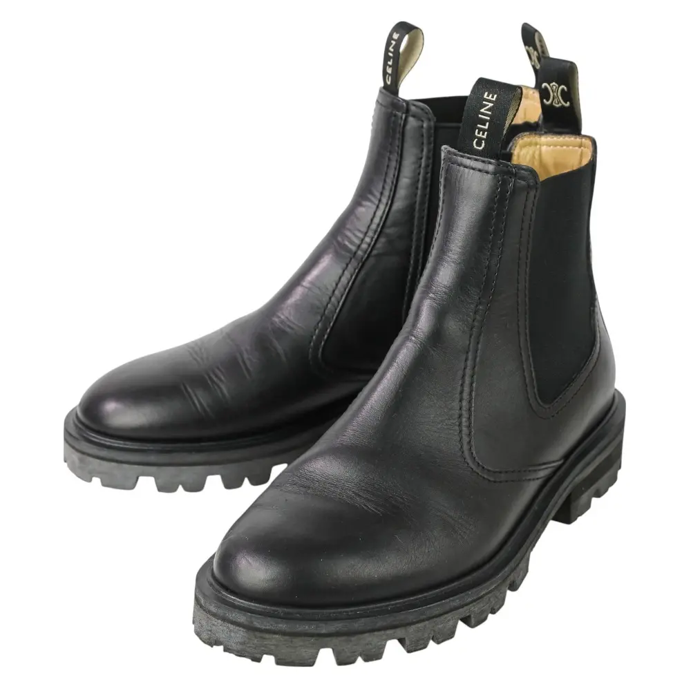 22AW CELINE セリーヌ マーガレット チェルシー サイドゴアブーツ BF0261 サイズ38 約25cm ブラック