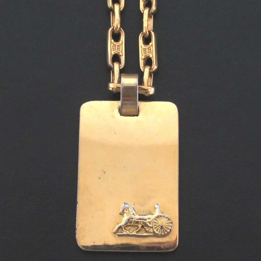 CELINE セリーヌ ヴィンテージ 馬車プレート マカダムチェーン