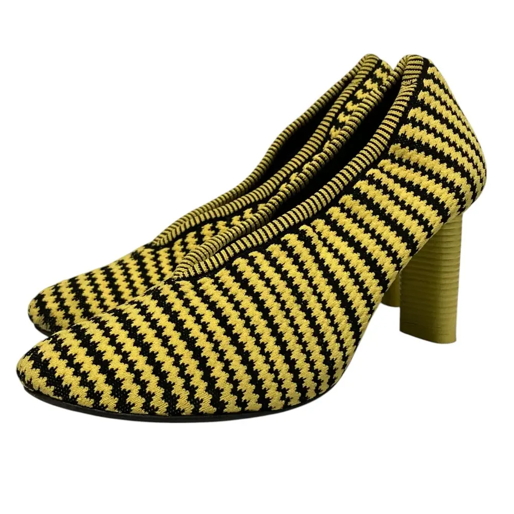 CELINE セリーヌ フィービー期 ニット パンプス 36.5 23.5cm相当 イエロー×ブラック