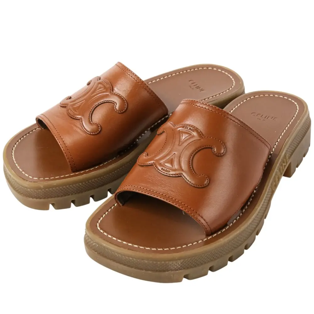 美品 セリーヌ フィービー期 レザー ウェッジソールサンダル 36 箱付き CELINE セリーヌ フィービー期 ウェッジサンダル 36 セリーヌ CELINE