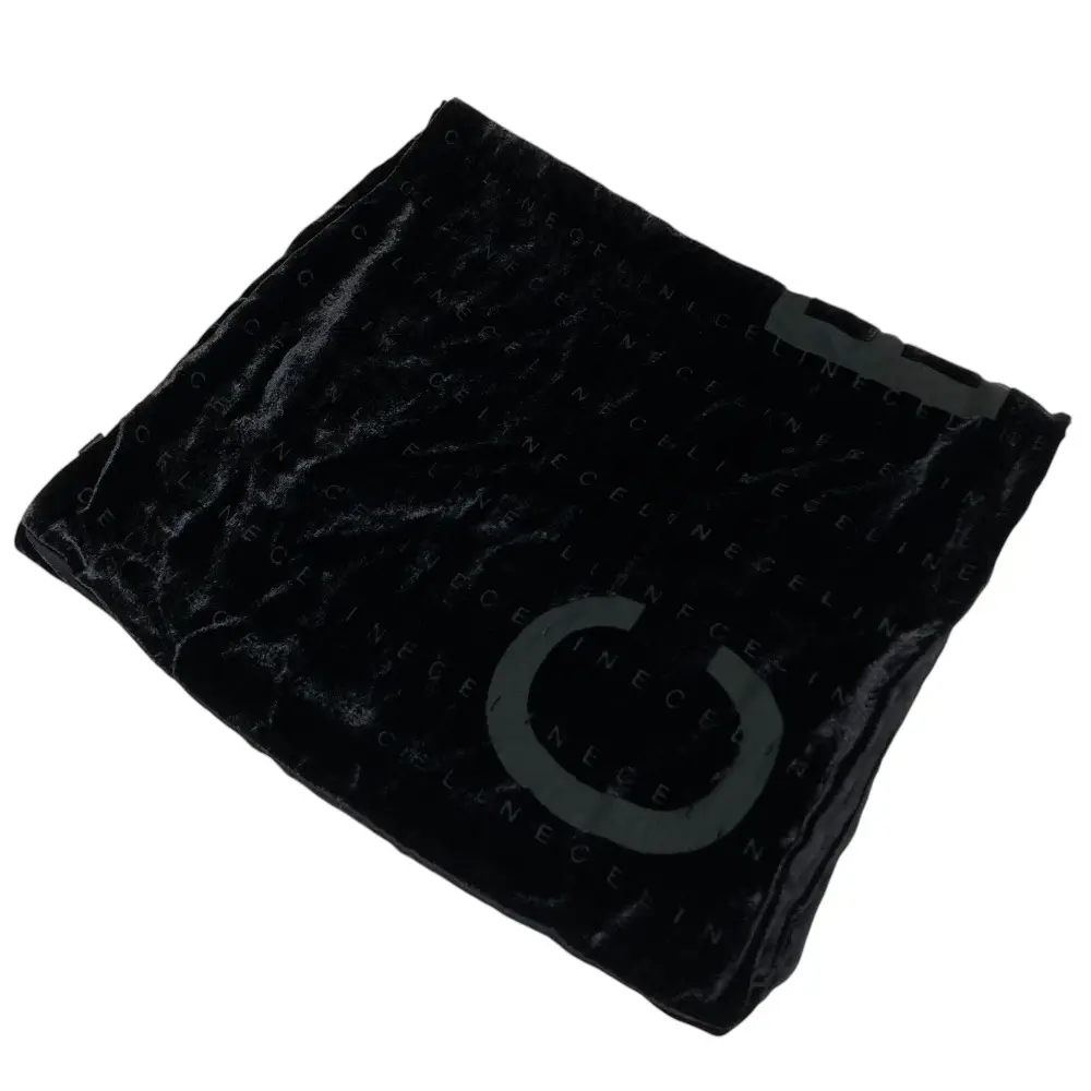 CELINE セリーヌ シルクブレンド ベロアロゴマフラー ブラックの買取