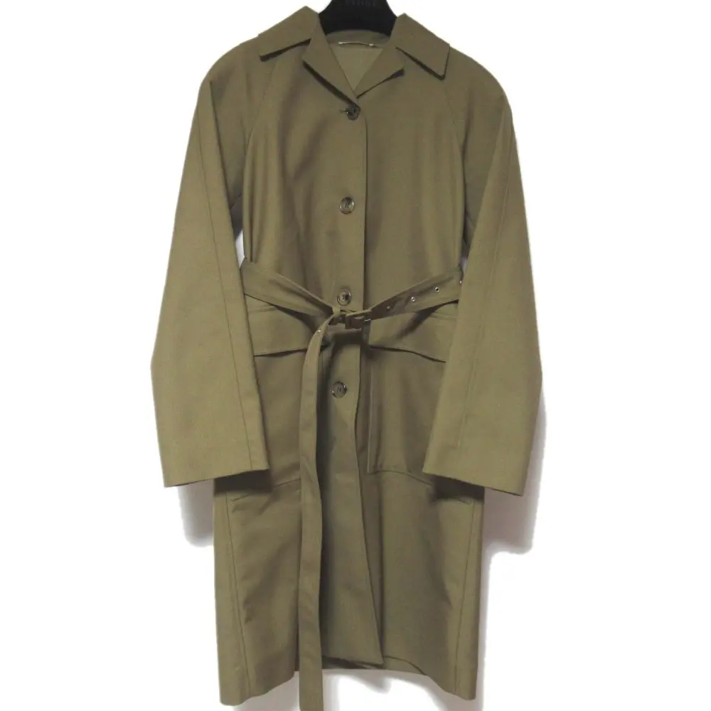 CELINE セリーヌ フィービー期 ベルテッド ステンカラー ロングコート サイズ36 オリーブ