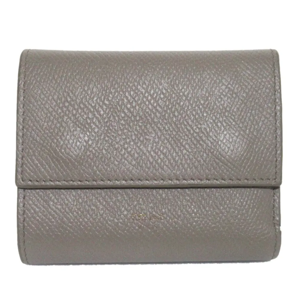 CELINE セリーヌ スモール トリフォールド コンパクトウォレット 三つ折り財布 札入れ カード入れ 小銭入れ グレージュ