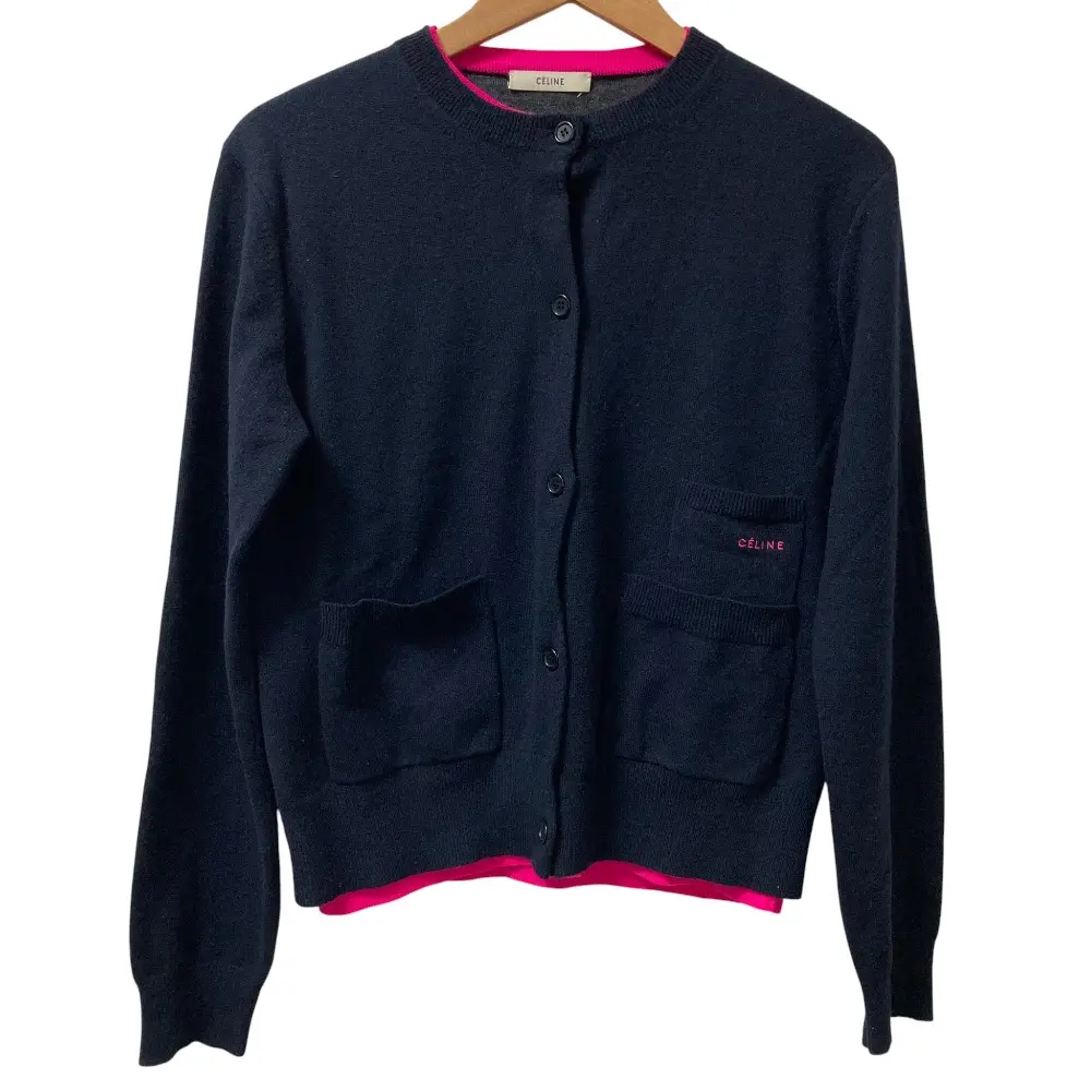 CELINE セリーヌ フィービー期 カシミヤ ウール ニットカーディガン サイズM ネイビー