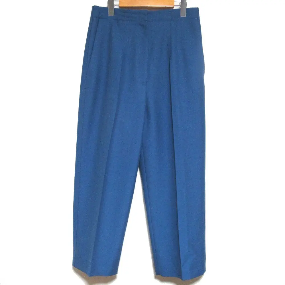 CELINE セリーヌ フィービー期 ウール モヘヤブレンド センタープレス ワイド スラックスパンツ サイズ40 ライトブルー