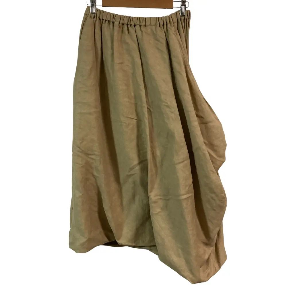 CELINE セリーヌ フィービー期 リネン混 ドレープギャザースカート サイズ38 ベージュ