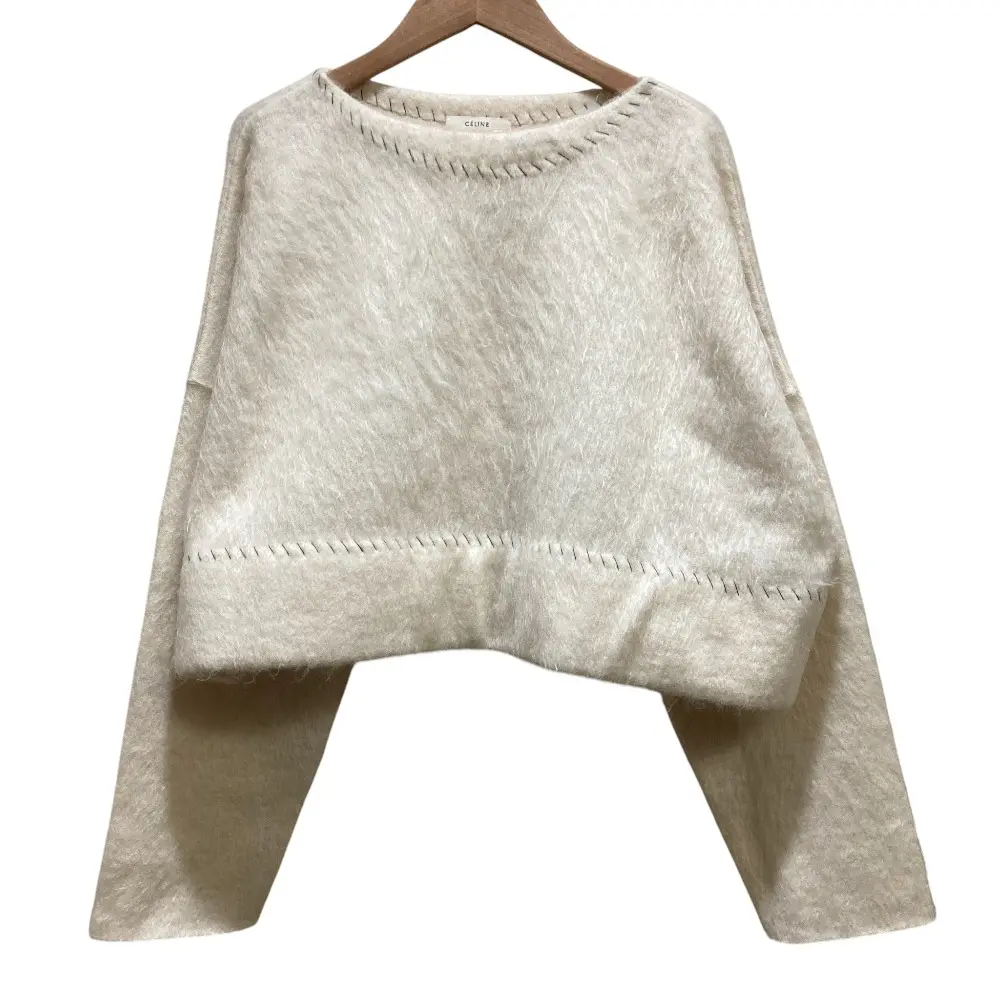 CELINE セリーヌ フィービー期 クロップド シルクモヘアニットセーター Sサイズ ホワイト
