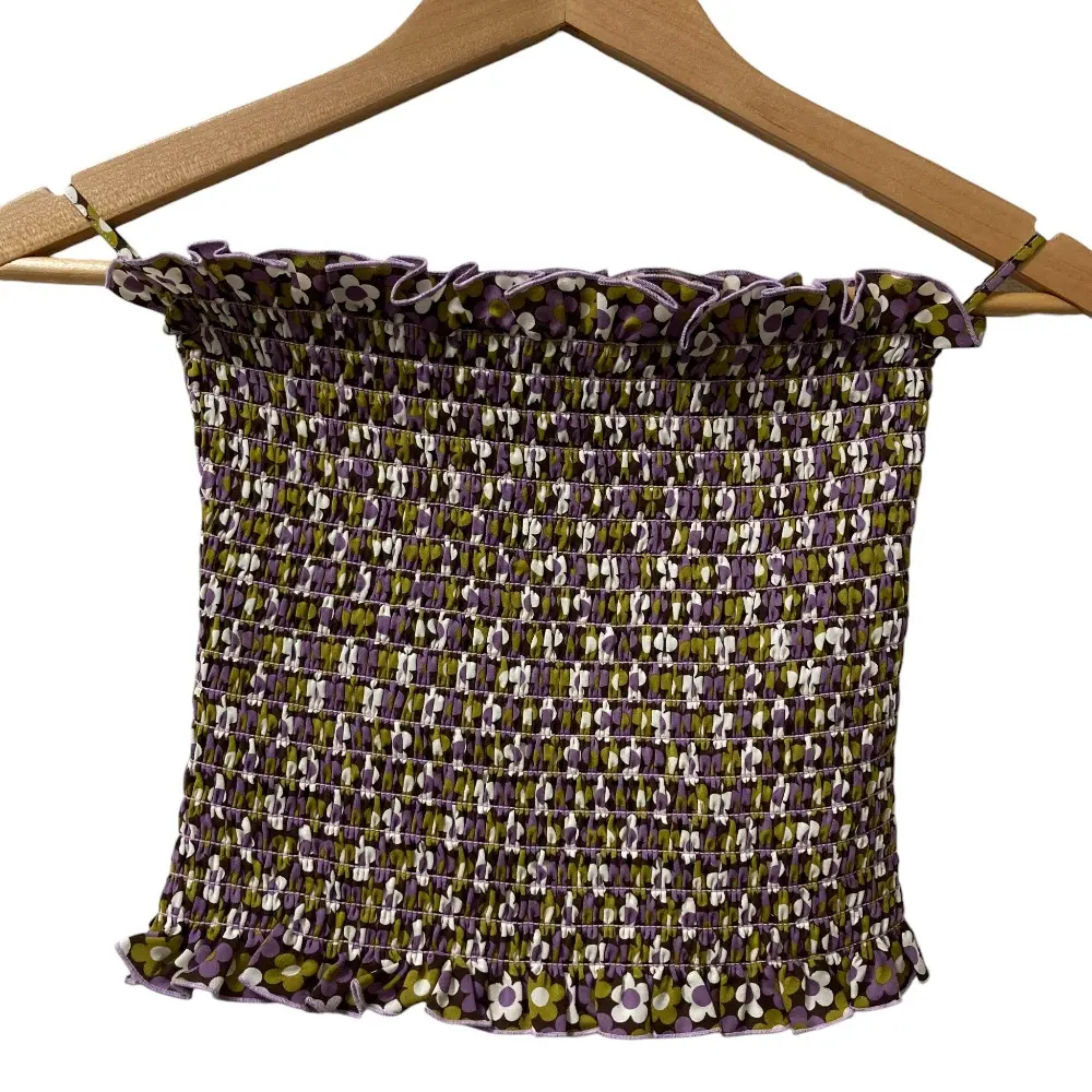 CELINE セリーヌ フラワープリント シャーリングビスチェ ベアトップ サイズ38 マルチカラー