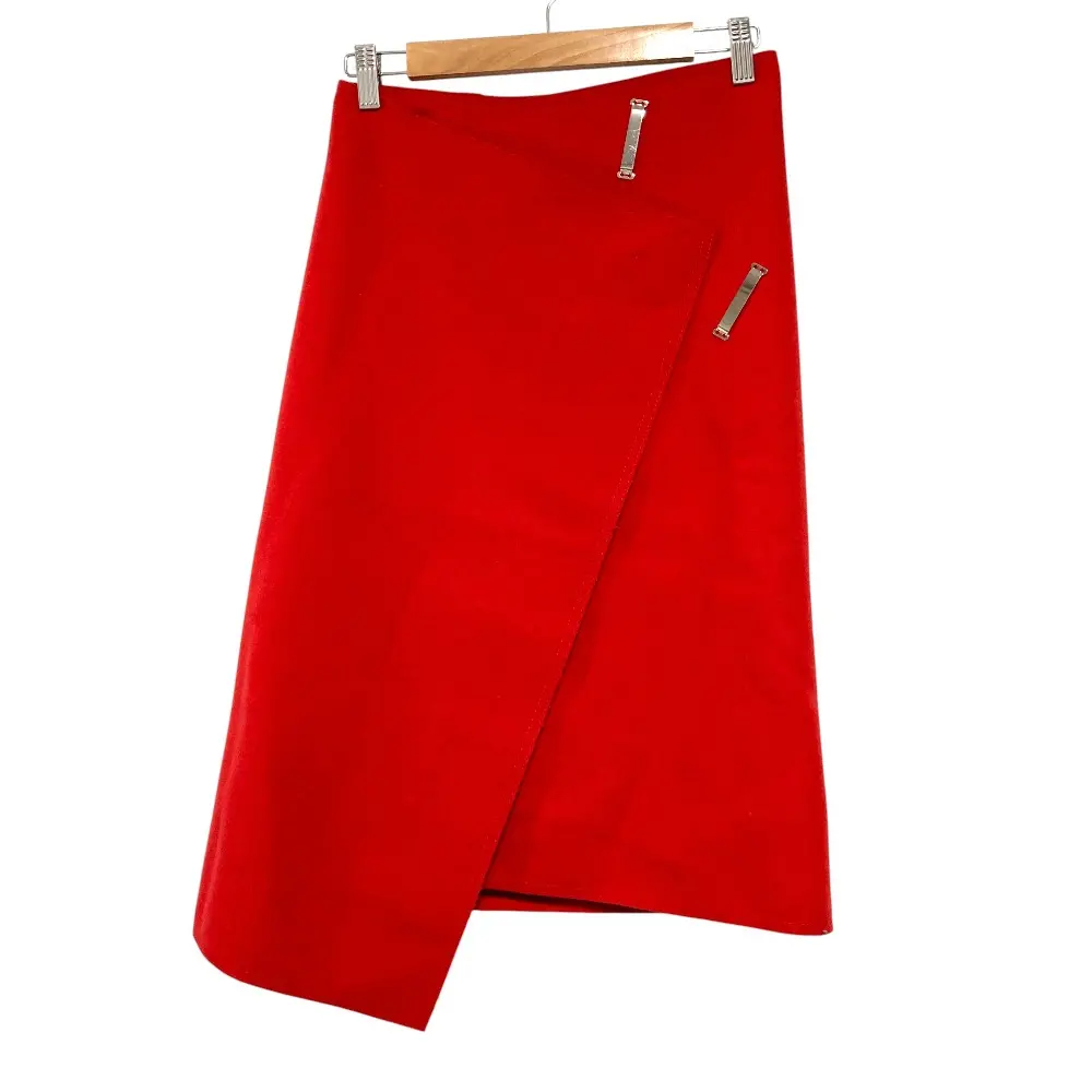 CELINE セリーヌ フィービー期 ウールメルトンラップスカート サイズ34 レッド
