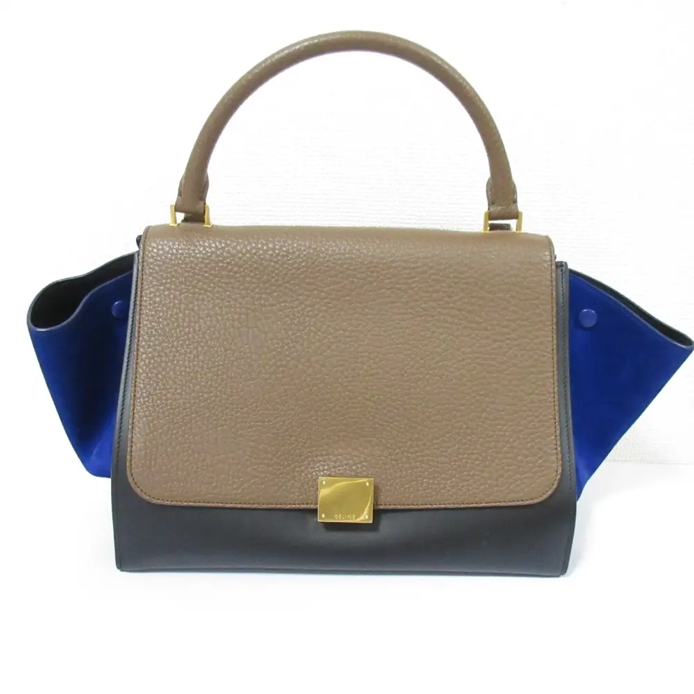 CELINE セリーヌ トラペーズ ハンドバッグ 169543ZTB 19KF ブラック ブラウン ブルー