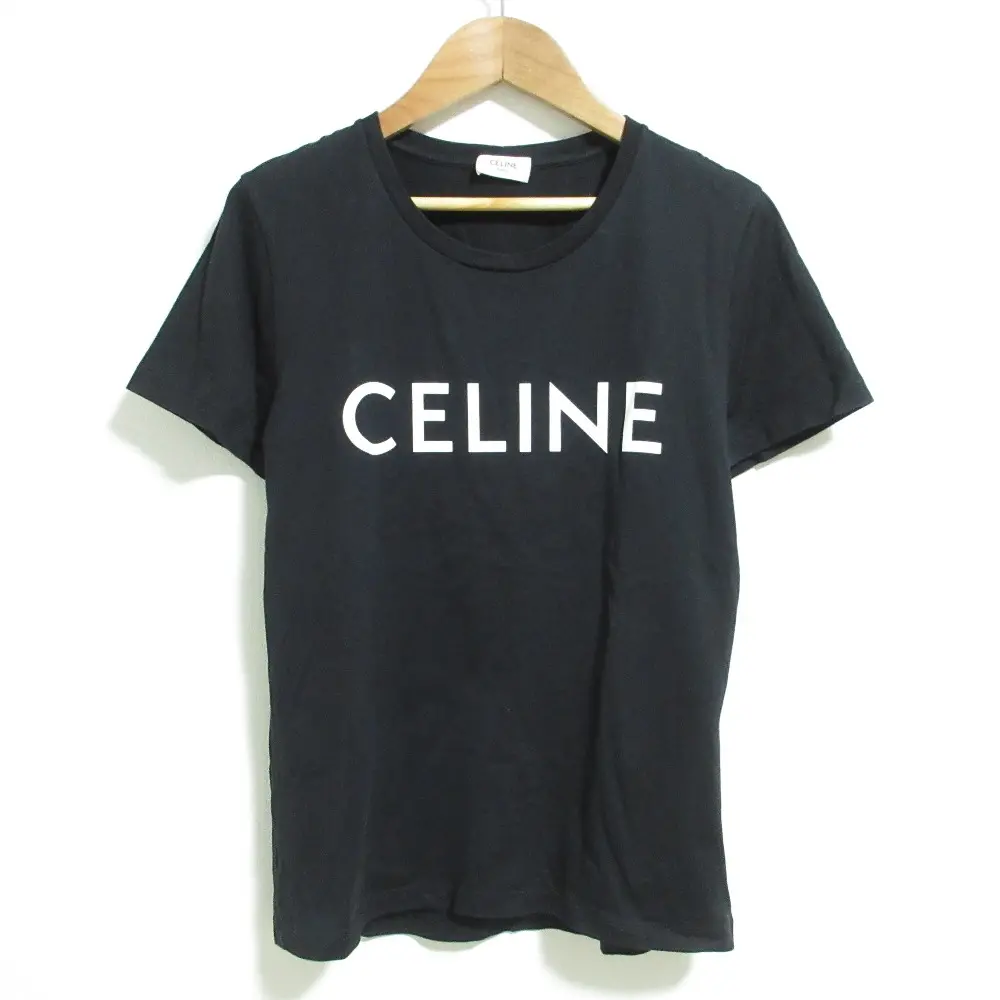 CELINE セリーヌ ロゴプリント クルーネック Tシャツ 2X314916G XSサイズ ブラック