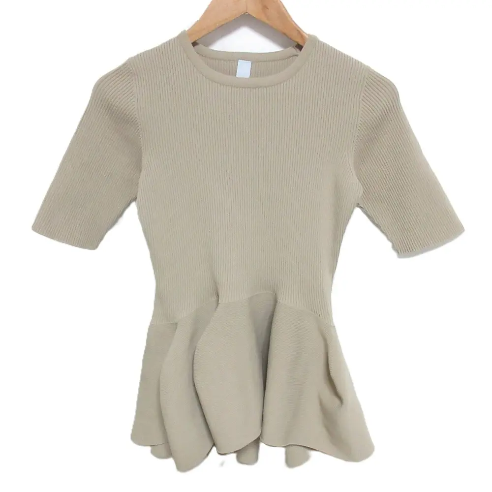 23SS CFCL シーエフシーエル POTTERY TOP 8 半袖 リブニット セーター CF005KN041 F ベージュ