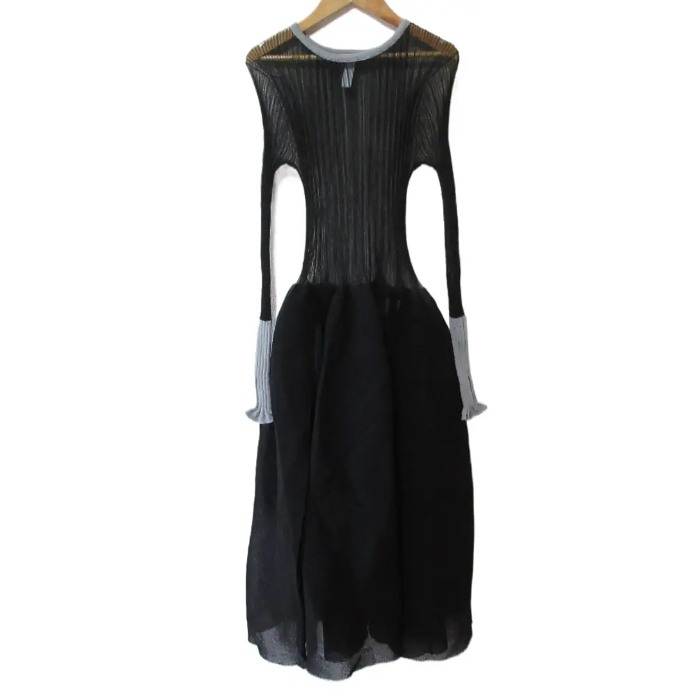 CFCL シーエフシーエル POTTERY LUCENT DRESS メッシュ ニットフレア ドレス CF005KH046 サイズ1 ブラック