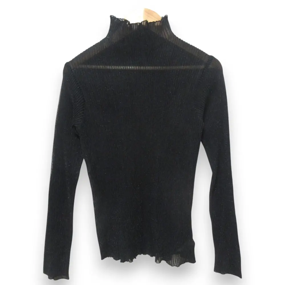 25SS CFCL シーエフシーエル HYPHA LUCENT GLITTER LONG SLEEVE TOP シアーカットソー CF009KN069 サイズ1 ブラック