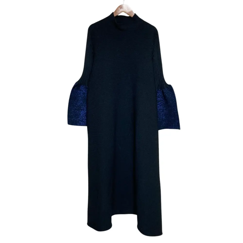 CFCL シーエフシーエル POTTERY GLITTER MOCKNECK LONG BELL SLEEVE FLARE DRESS ワンピース CF010KH128JM00 サイズ1 ブラック