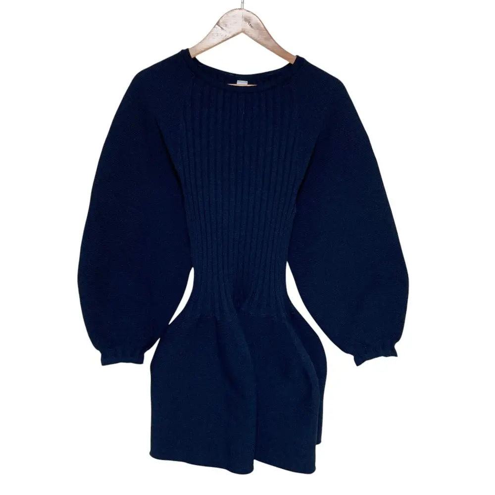 CFCL シーエフシーエル POTTERY LONG SLEEVE FLARE TOP ニットカットソー CF007KN081 サイズF ネイビー