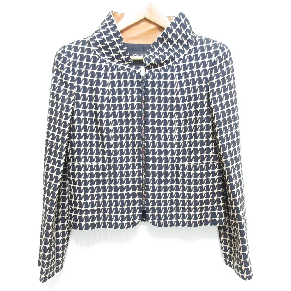 CHANEL シャネル 01P P17479 ツイードジップジャケット サイズ40 ブラック×ベージュ