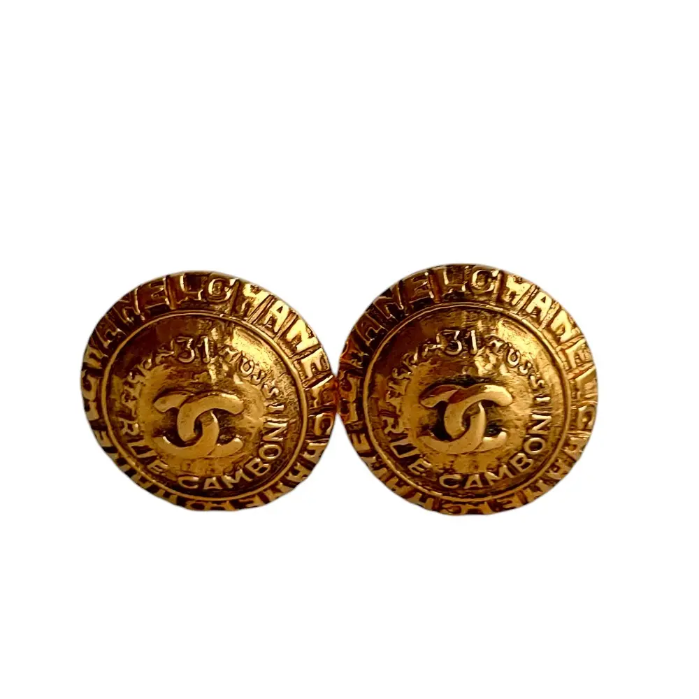 CHANEL シャネル ヴィンテージ 31 RUE CAMBON ココマーク クリップイヤリング アクセサリー 箱付き ゴールド