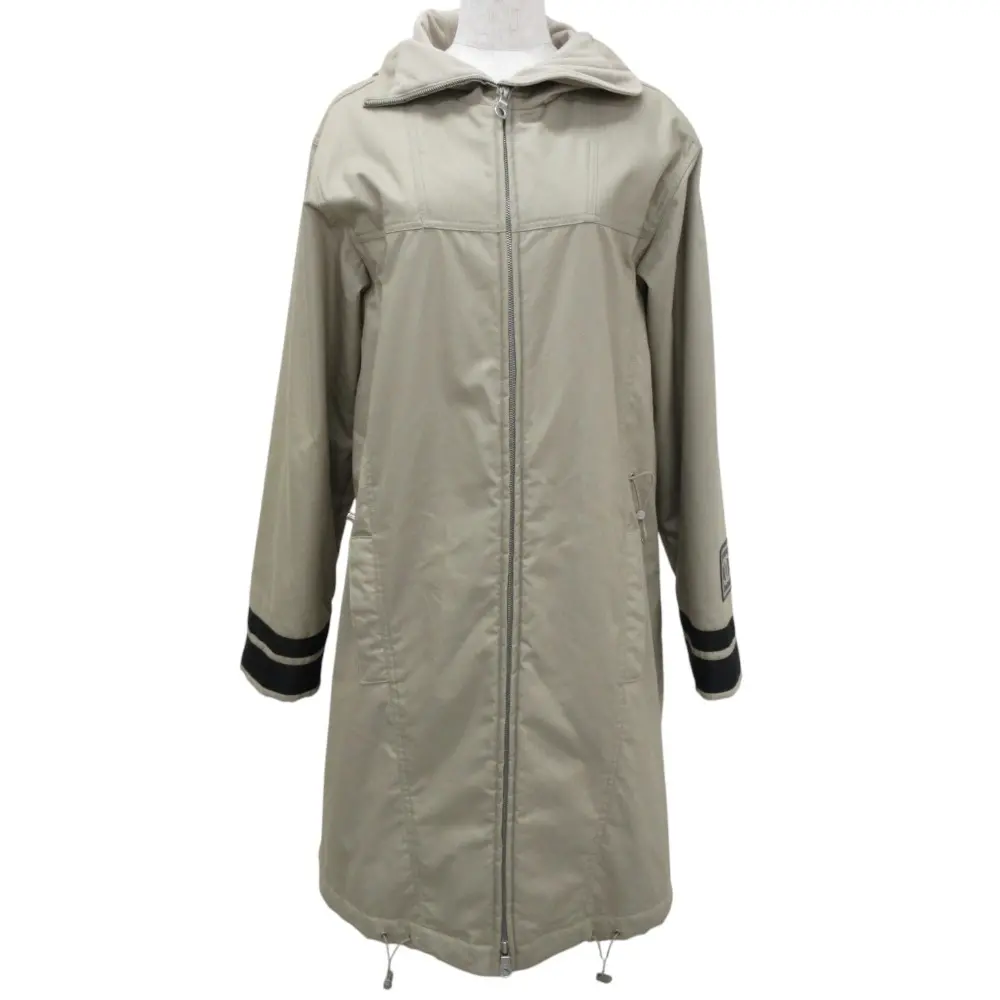 02A CHANEL シャネル スポーツライン P20000 フーディー 裏起毛 ロングコート 38 ベージュ