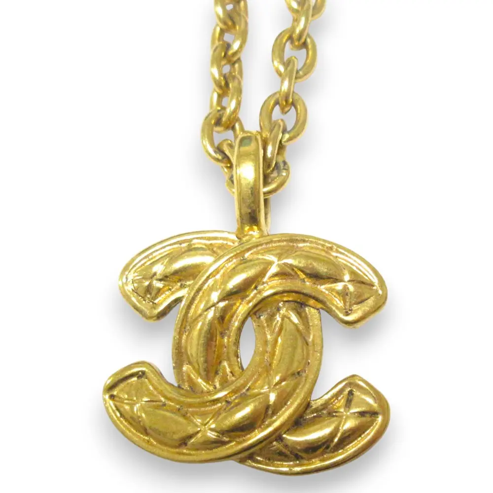 80’S CHANEL シャネル ヴィンテージ マトラッセ ココマーク ネックレス アクセサリー ゴールドカラー