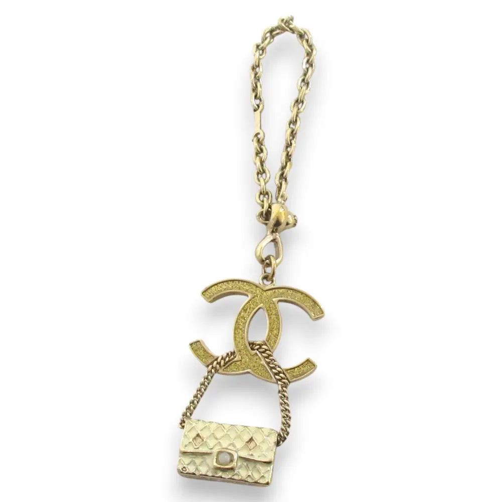 CHANEL シャネル 07P ココマーク マトラッセバッグ キーホルダー チャーム アクセサリー ゴールド系