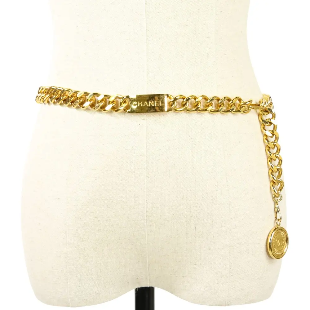 CHANEL シャネル ヴィンテージ ココマーク チェーンベルト ゴールドカラー