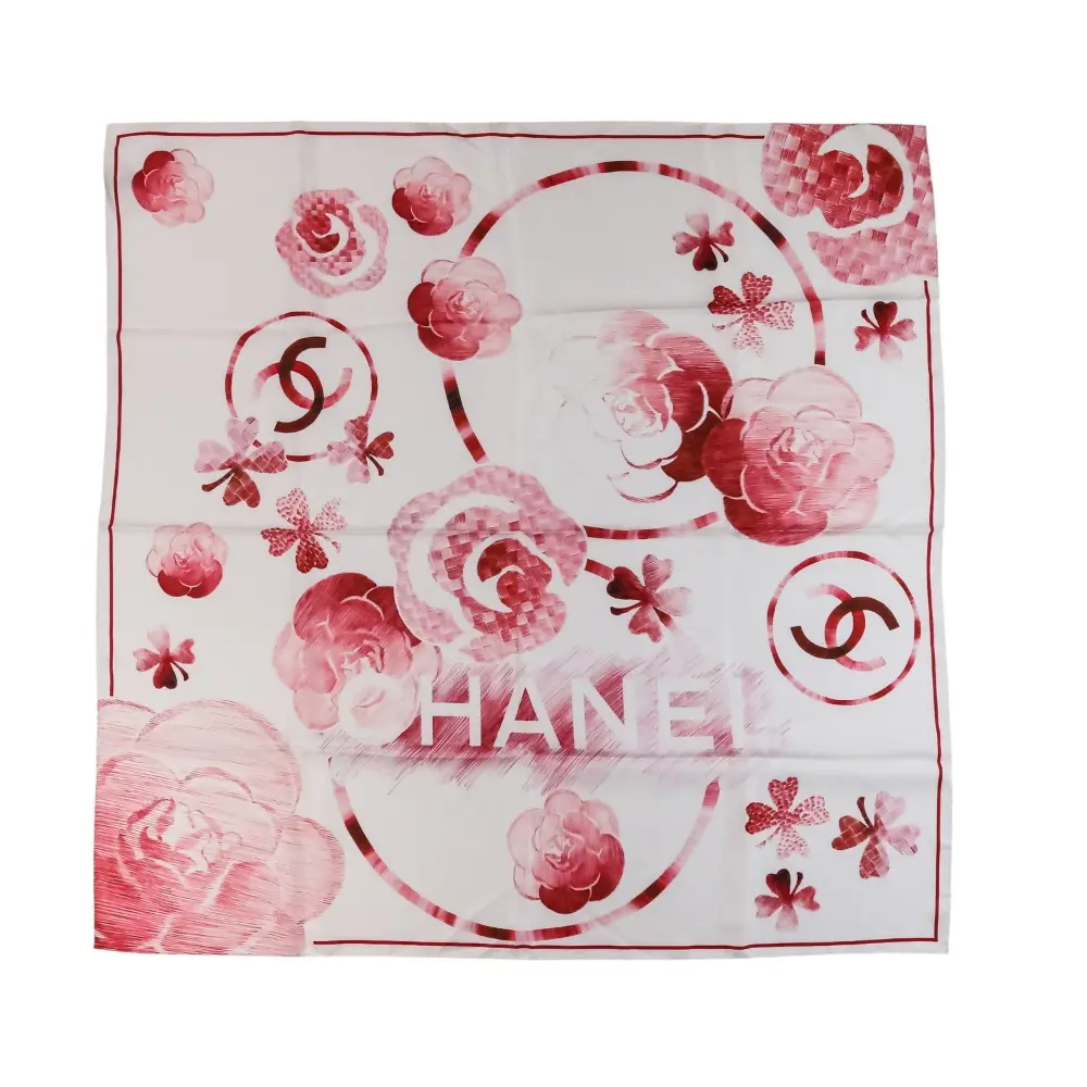 CHANEL シャネル ウール×カシミヤ ココマーク 薄手 大判ストール