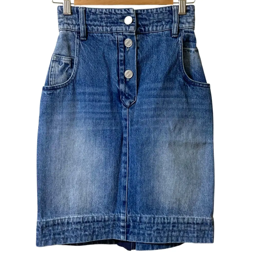 CHANEL シャネル ココマークボタン タイトデニムスカート P55976 サイズ36 ブルー