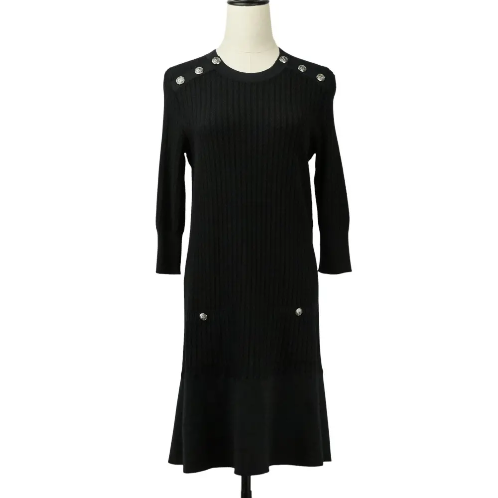 CHANEL シャネル ケーブルニットドレス ワンピース P59258 サイズ40 ブラック