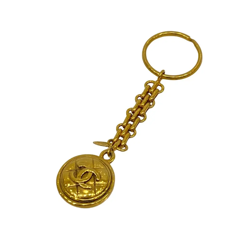CHANEL シャネル ココマーク マトラッセ サークル キーホルダー GP ゴールドカラー