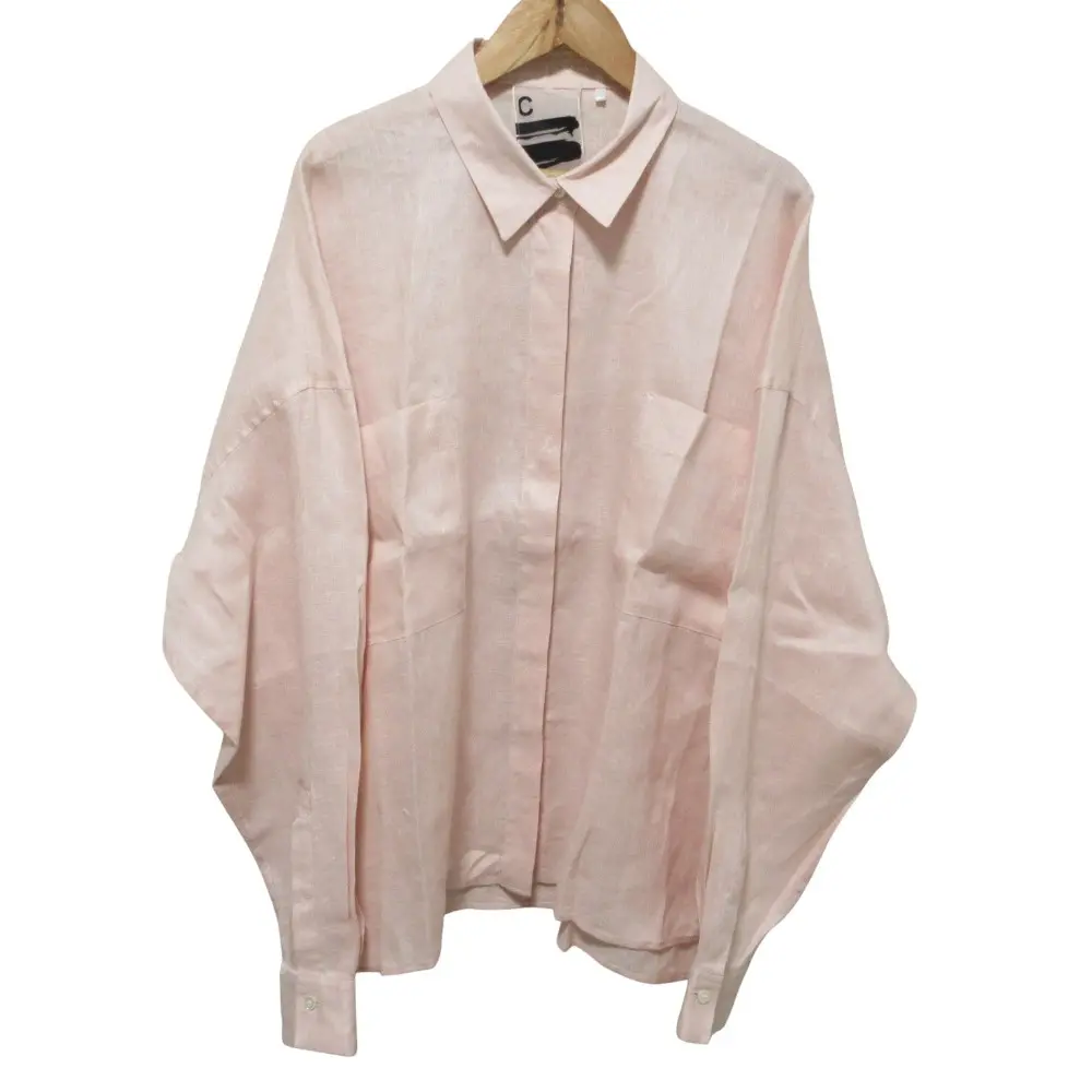 クリーニング済 Chaos カオス 長袖 カルーラリネンシャツ サイズF ピンク
