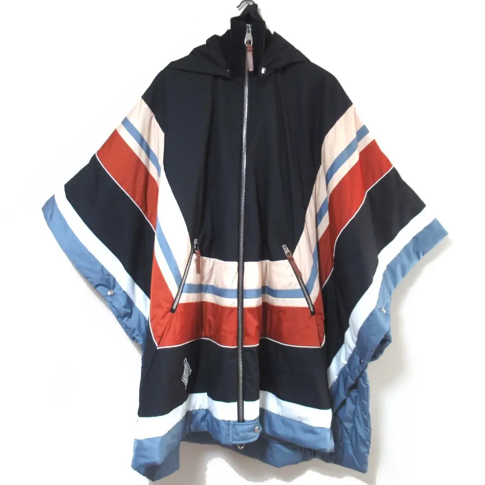 Chloe×fusalp クロエ×フザルプ フェイクダウン フーディー ポンチョ パデッド コート TUサイズ フリーサイズ マルチカラー